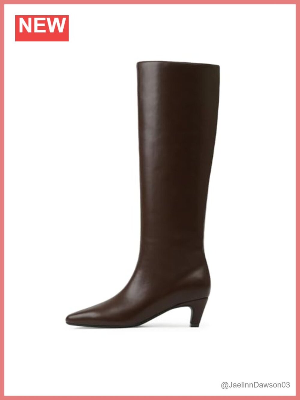 Knee High Boots Women Square Toe Kitten Heel PU Leather Tall Boots